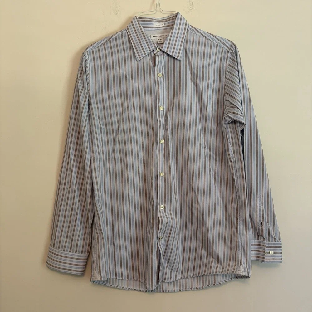 Lot Of 2 Banana Republic Men's Dress Button Down Printed Shirts 16-16 1/2 READ D